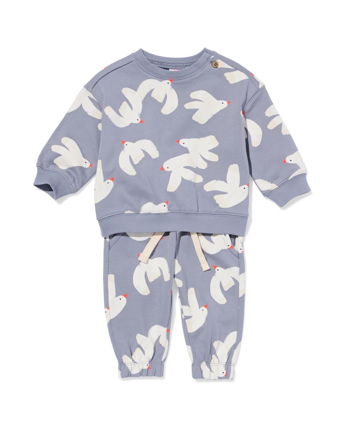 HEMA Baby Sweatset Vogels Blauw