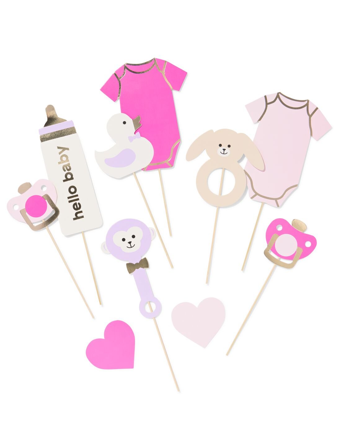 HEMA Party Props Baby Roze Set